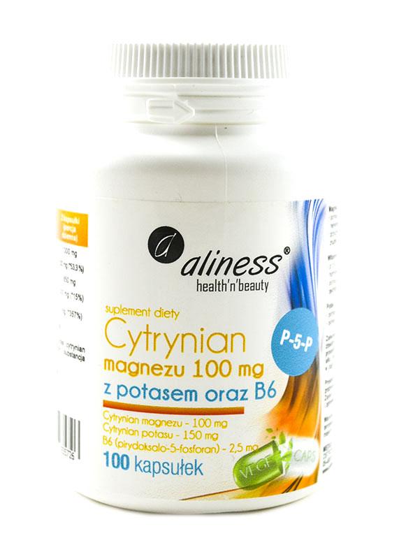 Aliness Cytrynian Magnezu Mg Z Potasem Oraz B Kaps Suplementy