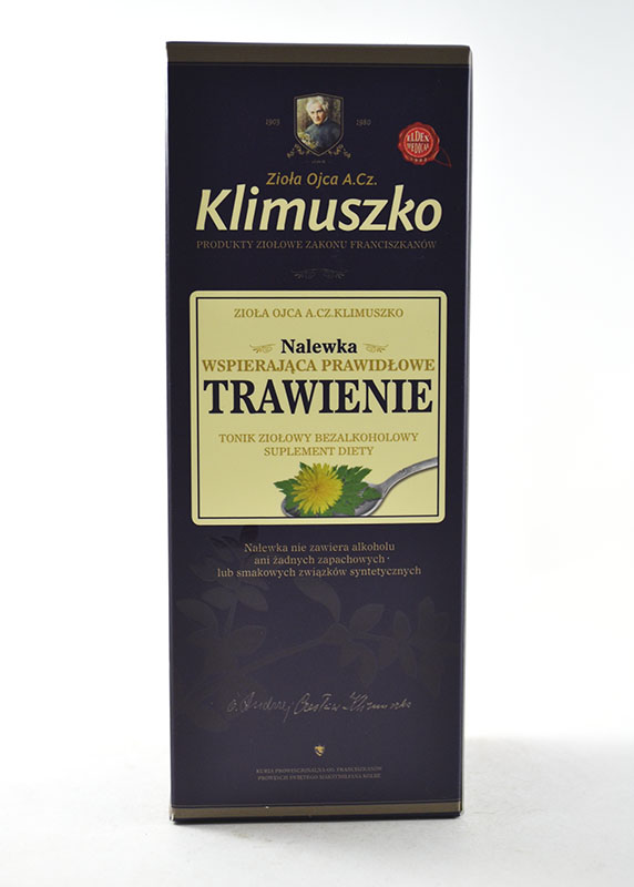 Ojciec Klimuszko Nalewka wspierająca prawidłowe trawienie 200ml, zdjęcie produktu, kategoria Zioła Ojca Klimuszko