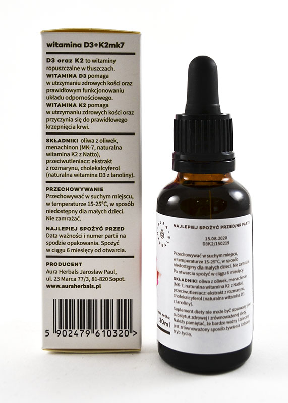 Aura Herbals Witamina D3 2000 Iu K2mk7 W Kroplach 30ml