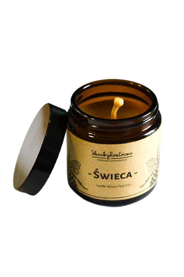 Skarby Roztocza Świeca z wosku pszczelego 120ml, zdjęcie produktu, kategoria Pasieka