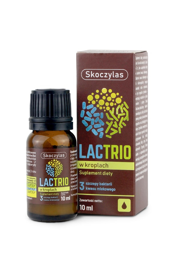 Skoczylas Lactrio probiotyk w kroplach reuteri + acidophilus + rhamnosus 10ml, zdjęcie produktu, kategoria Enzymy i probiotyki