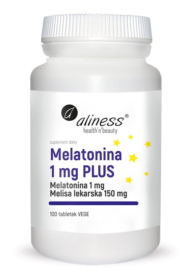 Aliness Melatonina 1 mg PLUS 100tab, zdjęcie produktu, kategoria Aminokwasy