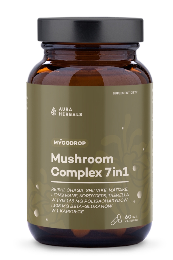 Aura Herbals Mycodrop mushroom complex 7w1 60kaps, zdjęcie produktu, kategoria Produkty