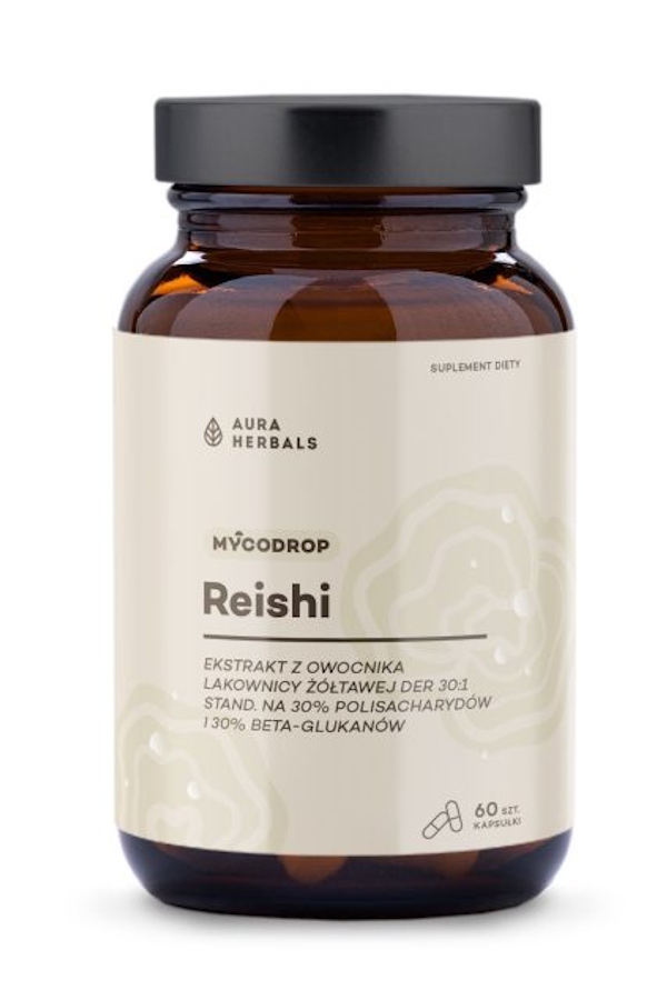 Aura Herbals Mycodrop reishi 60kaps, zdjęcie produktu, kategoria Algi i grzyby