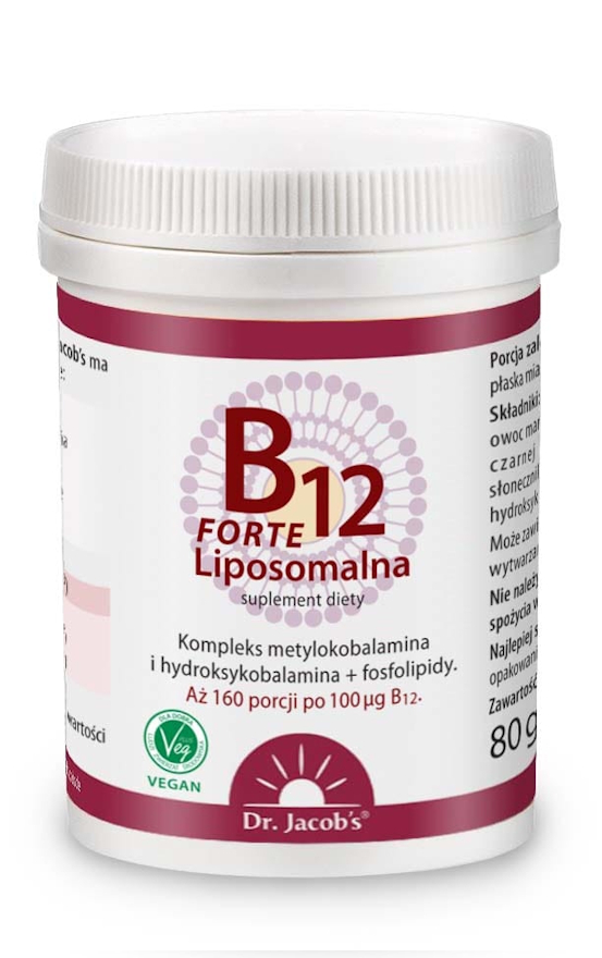 Dr. Jacob's Witamina B12 Liposomalna Forte 80g, zdjęcie produktu, kategoria Witamina B