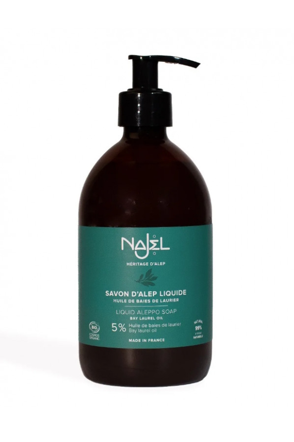 NAJEL Mydło z Aleppo oliwkowo-laurowe w płynie 500ml, zdjęcie produktu, kategoria Mydła z Aleppo
