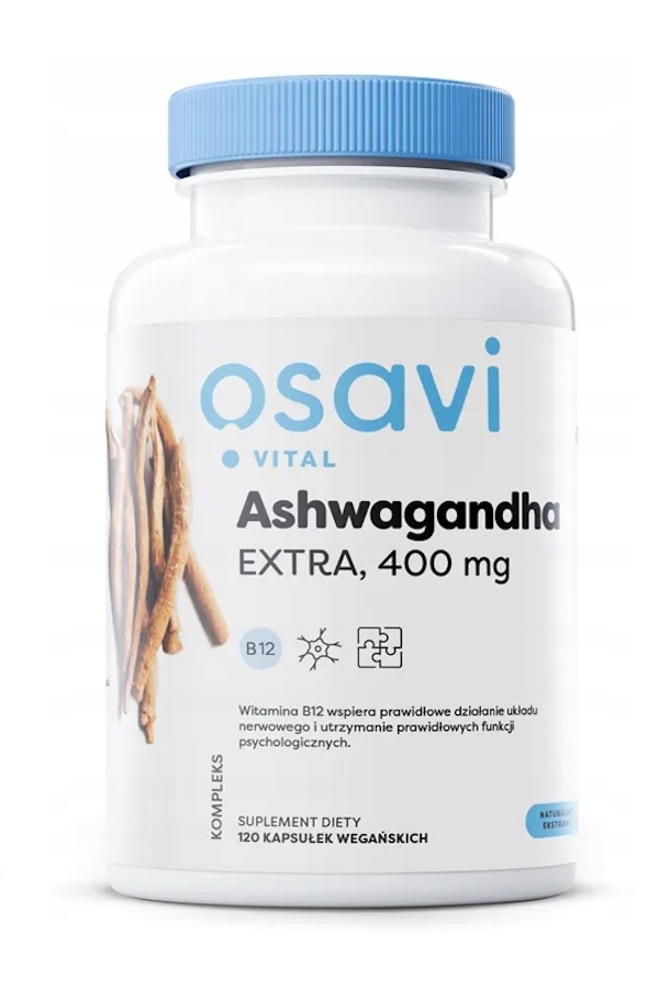 Osavi Ashwagandha extra 400mg 120kaps, zdjęcie produktu, kategoria Roślinne suplementy