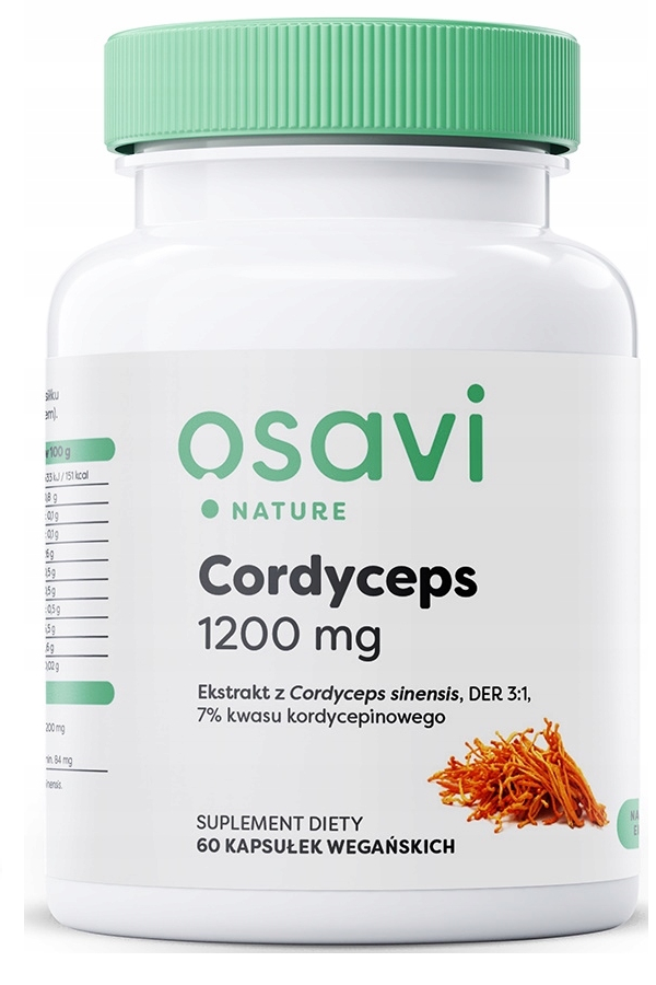 Osavi Cordyceps 1200mg 60kaps, zdjęcie produktu, kategoria Algi i grzyby
