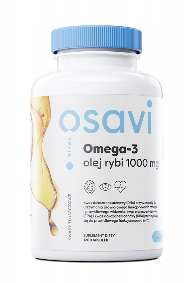Osavi Omega-3 olej rybi 1000mg 120kaps, zdjęcie produktu, kategoria Kwasy tłuszczowe, omega
