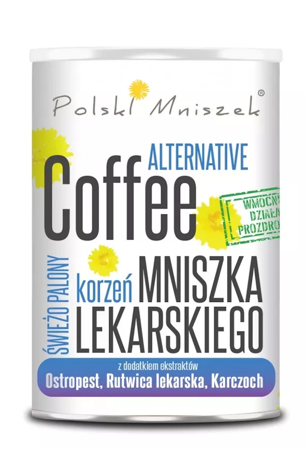 Polski Mniszek Kawa z mniszka lekarskiego z ekstraktem z rutwicy lekarskiej, karczocha i ostropestu 150g, zdjęcie produktu, kategoria Kawy