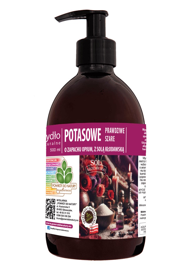 Powrót do Natury Mydło potasowe z solą kłodawską o zapachu opium w płynie 500ml, zdjęcie produktu, kategoria Inne mydła