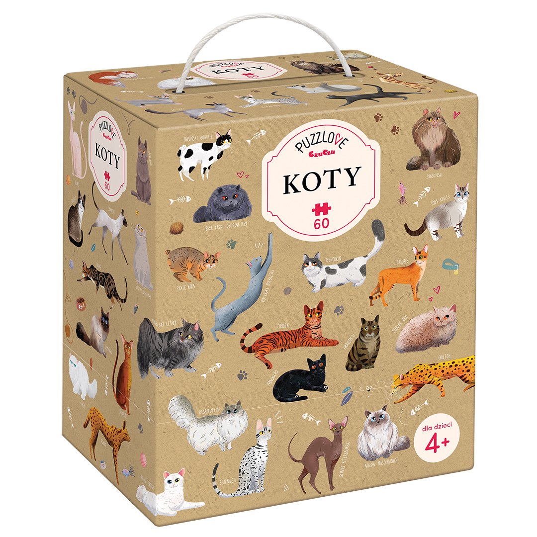 Puzzle 60 Puzzlowe Czuczu Koty, zdjęcie produktu, kategoria Zwierzęta i rośliny w domu
