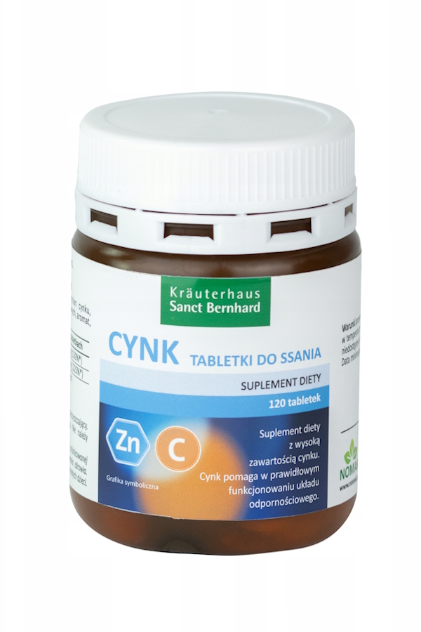 Sanct Bernhard Cynk + witamina C do ssania 120tabl, zdjęcie produktu, kategoria Witamina C