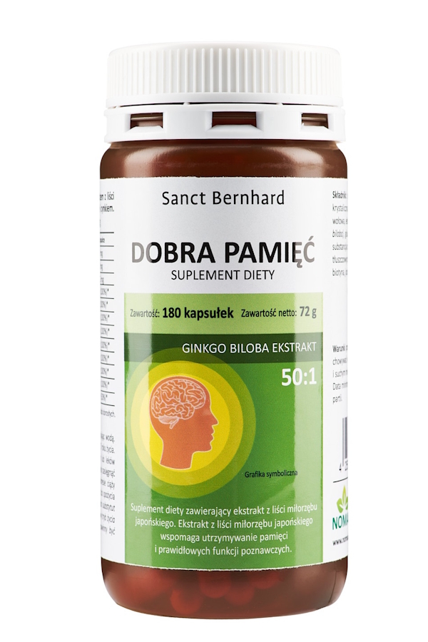 Sanct Bernhard Dobra pamięć 180kaps, zdjęcie produktu, kategoria Witaminy