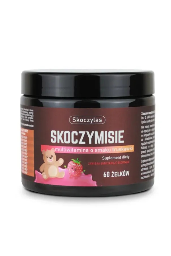 Skoczylas Żelki Skoczymisie multiwitamina o smaku truskawki 60 żelków, zdjęcie produktu, kategoria Witamina D i K