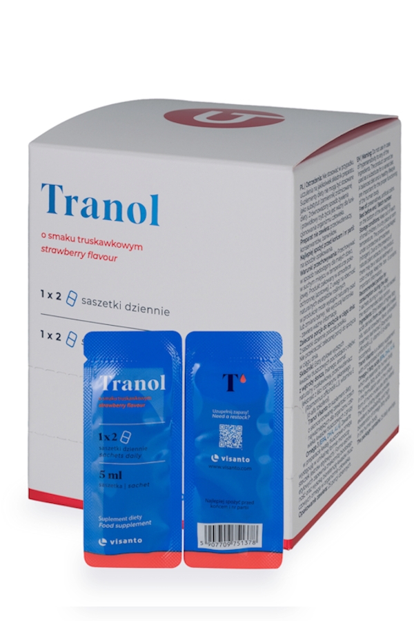 Visanto Zięba Tranol truskawkowy 50 saszetek, zdjęcie produktu, kategoria Kwasy tłuszczowe, omega