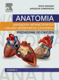 Okładka książki Anatomia narządów wewnętrznych i układu nerwowego człowieka Przewodnik do ćwiczeń