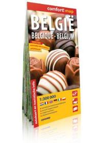 Comfort!map Belgia 1:300 000 laminat. Autor:   Praca zbiorowa. ZdrowePodejscie.pl Okładka książki Comfort!map Belgia 1:300 000 laminat
