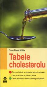Tabele cholesterolu. Autor: Muller Sven-David. ZdrowePodejscie.pl Okładka książki Tabele cholesterolu