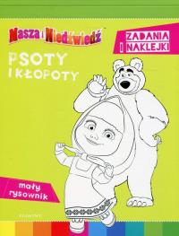 Masza i Niedźwiedz. Psoty i kłopoty. Mały rysownik z naklejk. Autor: praca zbiorowa. ZdrowePodejscie.pl Okładka książki Masza i Niedźwiedz. Psoty i kłopoty. Mały rysownik z naklejk