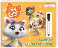 Okładka książki 44 koty Napisz to 1,2,3. Zakręcone liczby