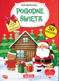 Okładka książki Pogodne święta. Kolorowanka z naklejkami