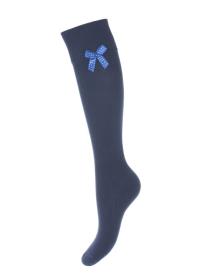 Zdjęcie produktu Milena Podkolanówki z kokardką granatowe