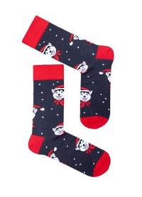 Zdjęcie produktu Milena Skarpetki męskie długie husky ciemno szare świąteczne