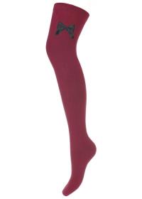 Zdjęcie produktu Milena Zakolanówki z kokardką bordowe