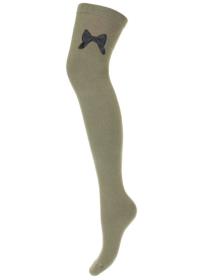 Zdjęcie produktu Milena Zakolanówki z kokardką oliwkowe