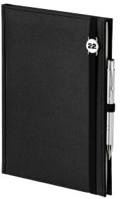 Opakowanie Kalendarz 2022 A5 Dzienny Cross z gumką czarny