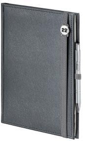 Opakowanie Kalendarz 2022 B5 Cross z gumką tyg. Srebrny