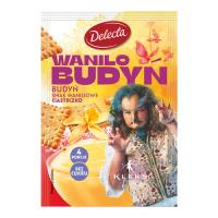 Opakowanie Delecta KLEKS Budyń o smaku waniliowe ciasteczko 40g