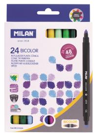 Opakowanie Flamastry Bicolor Dwustronne 48 kol. 24 szt MILAN