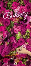 Opakowanie Kalenadarz 2024 ścienny paskowy szeroki bukiety KPS-V.4