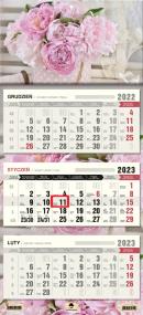 Opakowanie Kalendarz 2023 trójdzielny peonie KT-1 V22