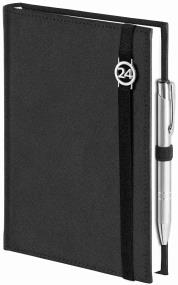 Kalendarz 2024 A5 Tygodniowy Cross czarny. Wydawca: Wokół nas. ZdrowePodejscie.pl Opakowanie Kalendarz 2024 A5 Tygodniowy Cross czarny