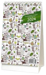Kalendarz 2024 stojący trójdzielny. Wydawca: Wokół nas. ZdrowePodejscie.pl Opakowanie Kalendarz 2024 stojący trójdzielny