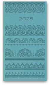 Okładka książki Kalendarz 2025 A6 tyg vivella relief TURKUSOWY