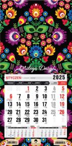 Okładka książki Kalendarz 2025 jednodzielny mini z mag. Folk