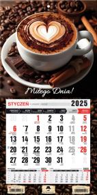 Okładka książki Kalendarz 2025 jednodzielny mini z mag. Kawa