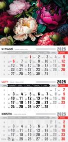 Opakowanie Kalendarz 2025 Trójdzielny ekonomiczny Kwiaty