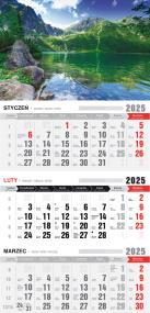 Opakowanie Kalendarz 2025 Trójdzielny ekonomiczny Tatry
