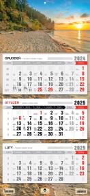 Okładka książki Kalendarz 2025 Trójdzielny płaska główka Plaża