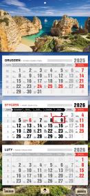 Okładka książki Kalendarz 2025 Trójdzielnypłaska główka Zatoka