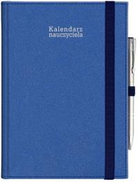 Kalendarz naucz. 2024/2025 A5 tyg. gumka granat. Autor: Opracowanie zbiorowe. ZdrowePodejscie.pl Okładka książki Kalendarz naucz. 2024/2025 A5 tyg. gumka granat