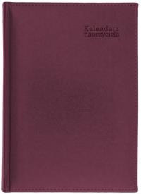 Kalendarz naucz. 2024/2025 A5 tyg. Vivella bordo. Autor: Opracowanie zbiorowe. ZdrowePodejscie.pl Okładka książki Kalendarz naucz. 2024/2025 A5 tyg. Vivella bordo