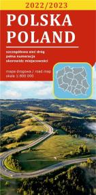 Mapa drogowa Polska 1:800 000 lam w.2022. Autor: Opracowanie zbiorowe. ZdrowePodejscie.pl Okładka książki Mapa drogowa Polska 1:800 000 lam w.2022