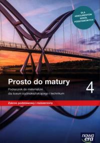 Okładka książki Matematyka Prosto do matury podręcznik klasa 4 liceum i technikum zakres podstawowy i rozszerzony 68282