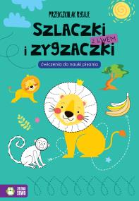 Okładka książki Przedszkolak rysuje. Szlaczki i zygzaczki z lwem